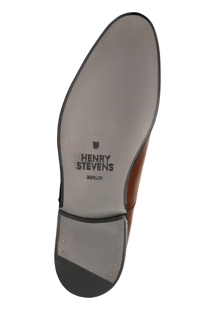 Туфли Henry Stevens на шнуровке "Marshall CO business Shoes", мужские полуботинки кожаные ручной работы, костюмные туфли, коричневый — фото 4