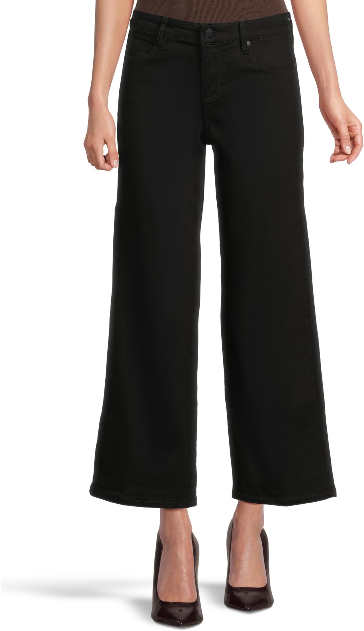 

Джинсы Liverpool Los Angeles Stride Mid-Rise Crop Wide Leg Jean 28'' Inseam, цвет Black Rinse