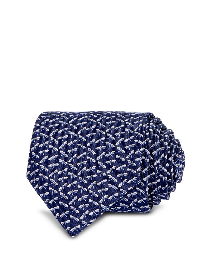 

Шелковый классический галстук "Dragonfly" FERRAGAMO, синий