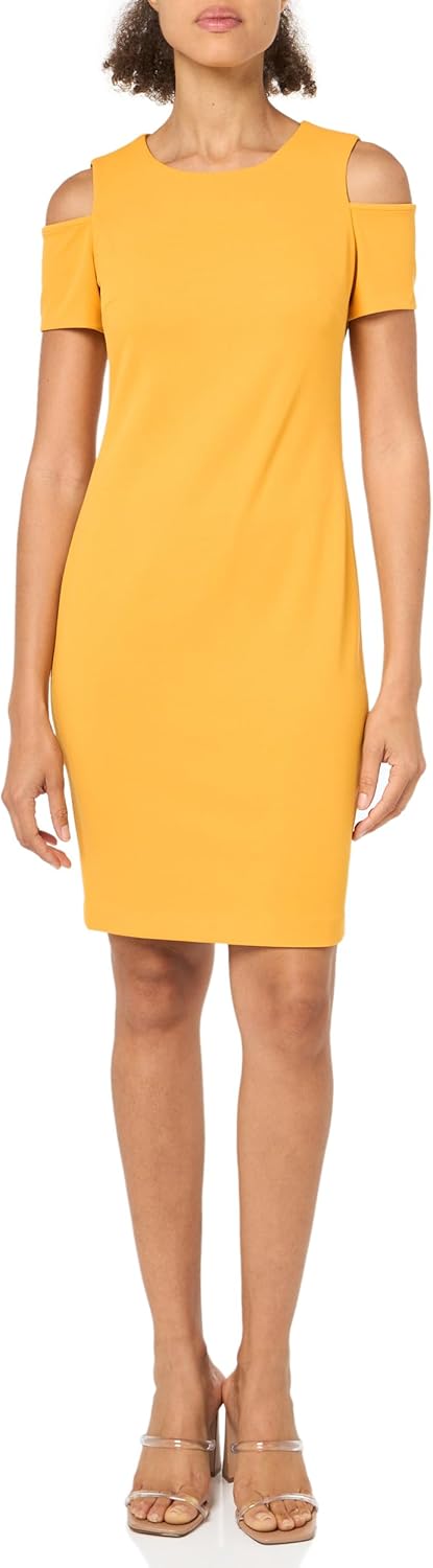 

Женское платье Tommy Hilfiger с открытыми плечами и короткими рукавами, Sunflower