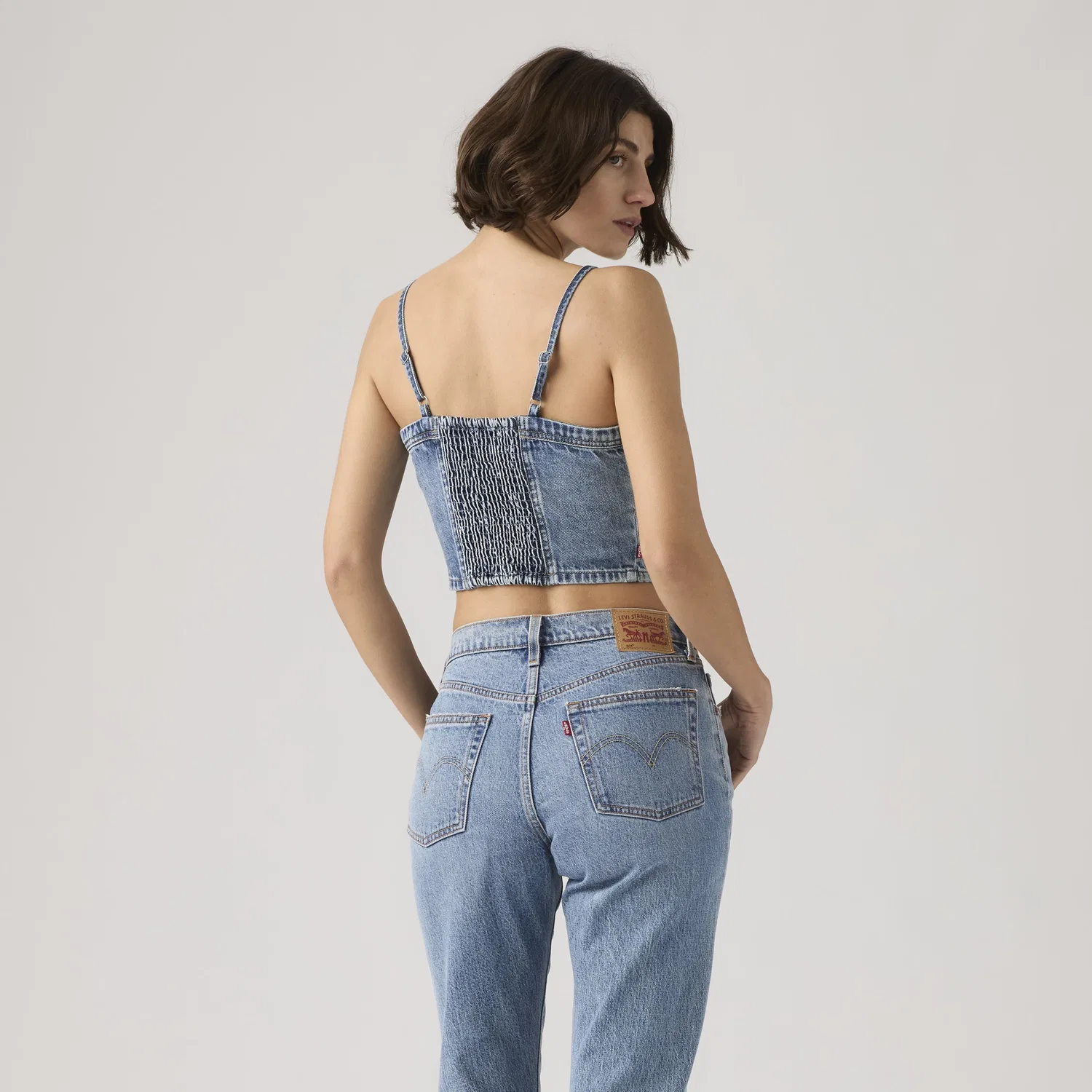 Джинсовая майка-топ Jadine Levi's, Medium Wash — фото 4