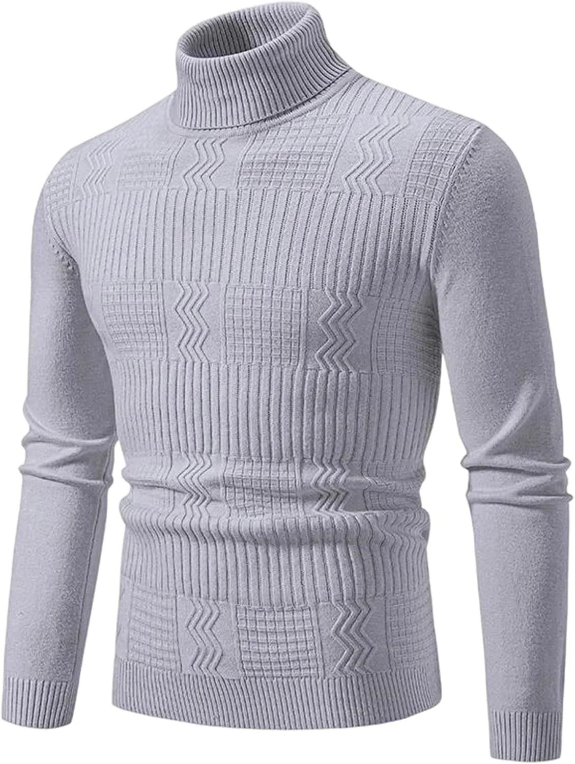 

Мужской водолазный свитер Slim Fit с геометрическим узором