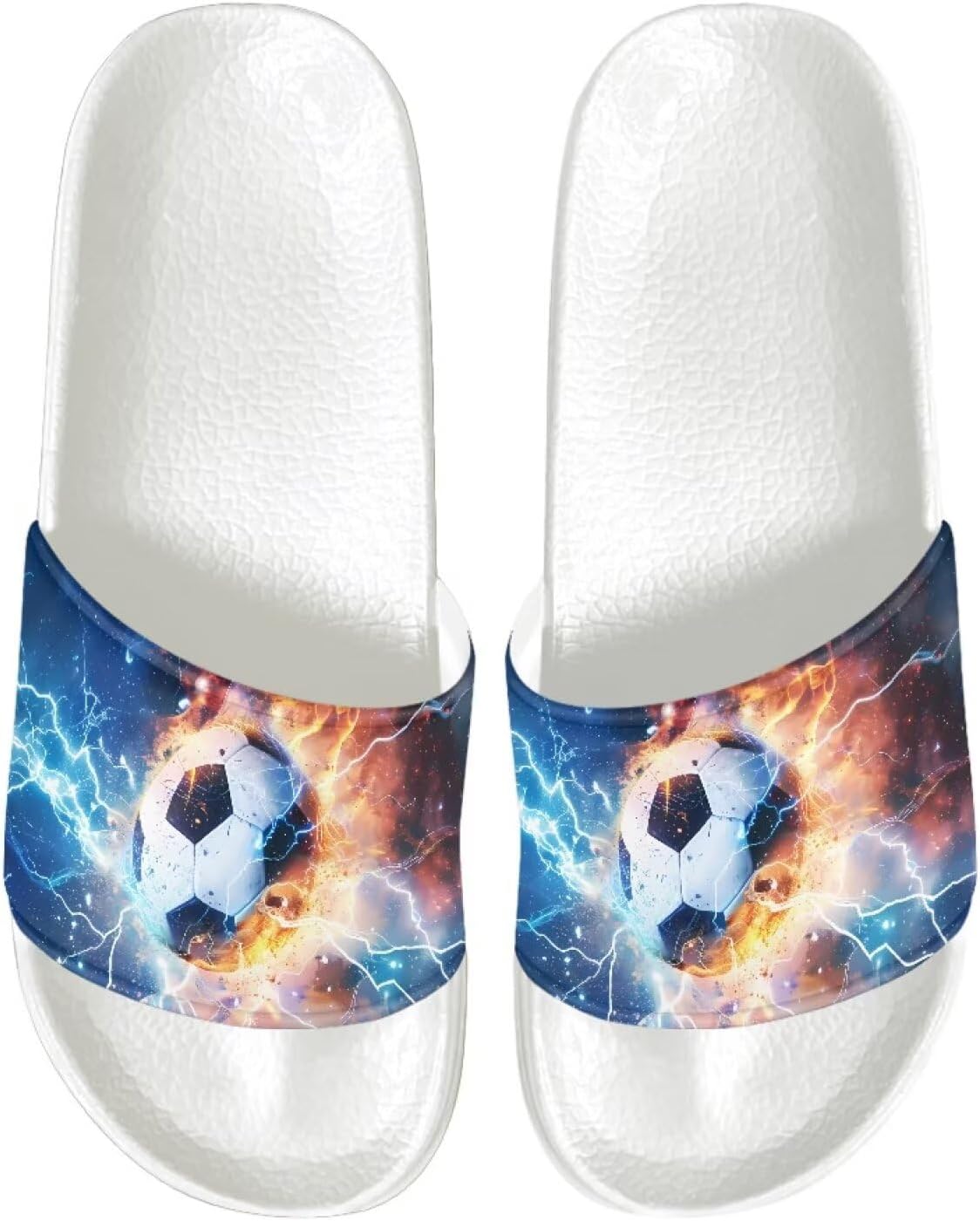 

Женские летние плоские сандалии на шлепке с открытым носком, мягкие шлепанцы, летние нескользящие тапочки Judentidos, Fire Soccer Ball