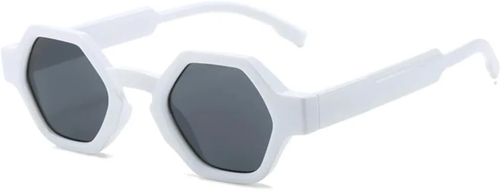 

Женские модные солнцезащитные очки Polygon с прозрачными линзами Ocean Lens UV400, модные мужские очки в стиле ретро, ​​желто-фиолетовые UUPTTPL, White Gray