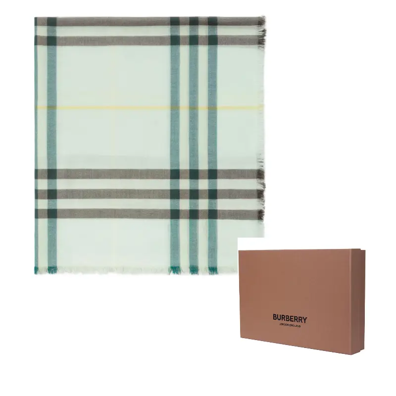 

Burberry Шарф с бахромой в клетку, Blue