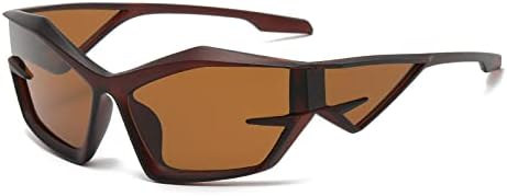 

Винтажные солнцезащитные очки для женщин, прямоугольные очки в стиле панк, мужские солнцезащитные очки в стиле стимпанк, женские очки с защитой от УФ-излучения UV400 MTZJH, Brown