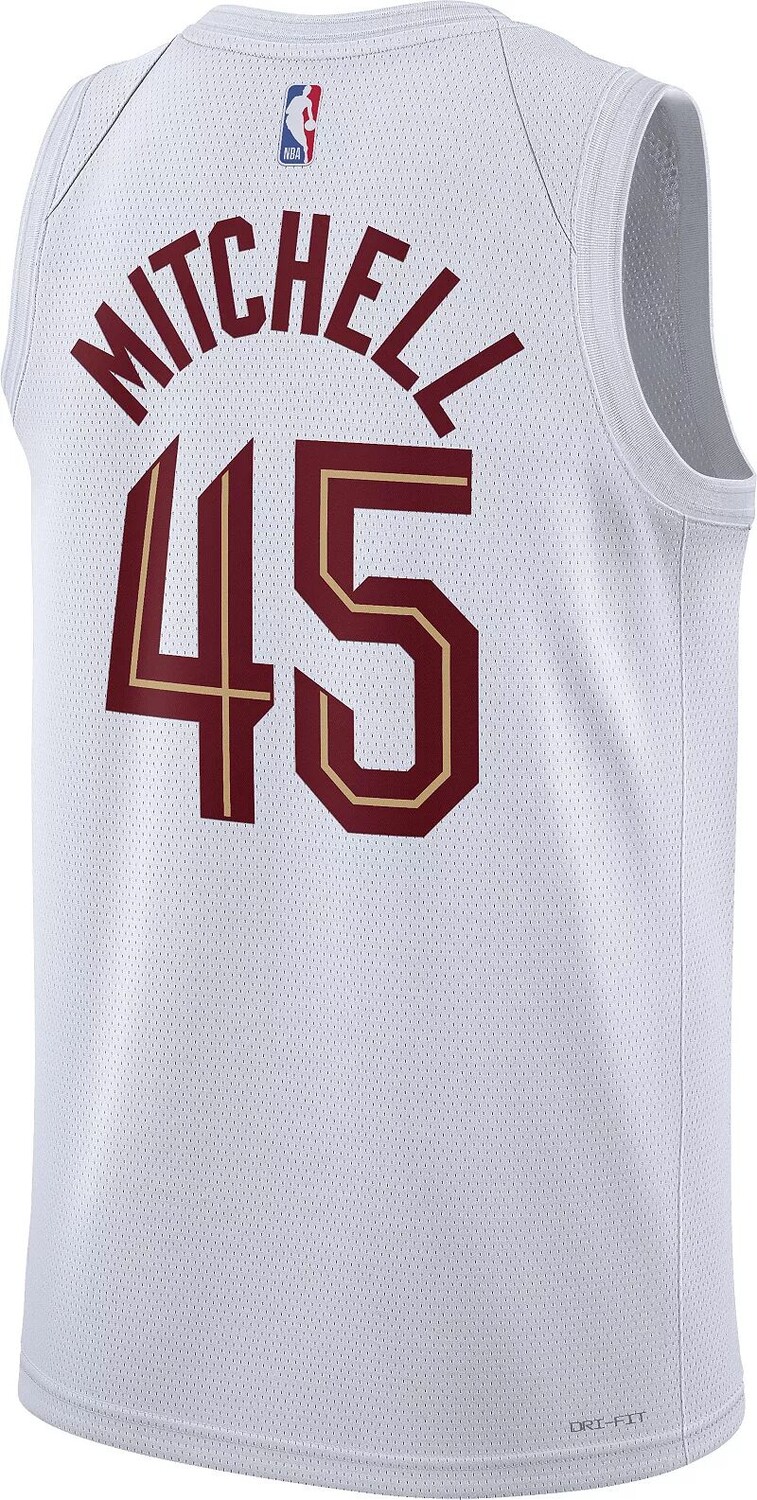 Мужская белая майка Nike Cleveland Cavaliers Donovan Mitchell #45 Swingman — фото 3