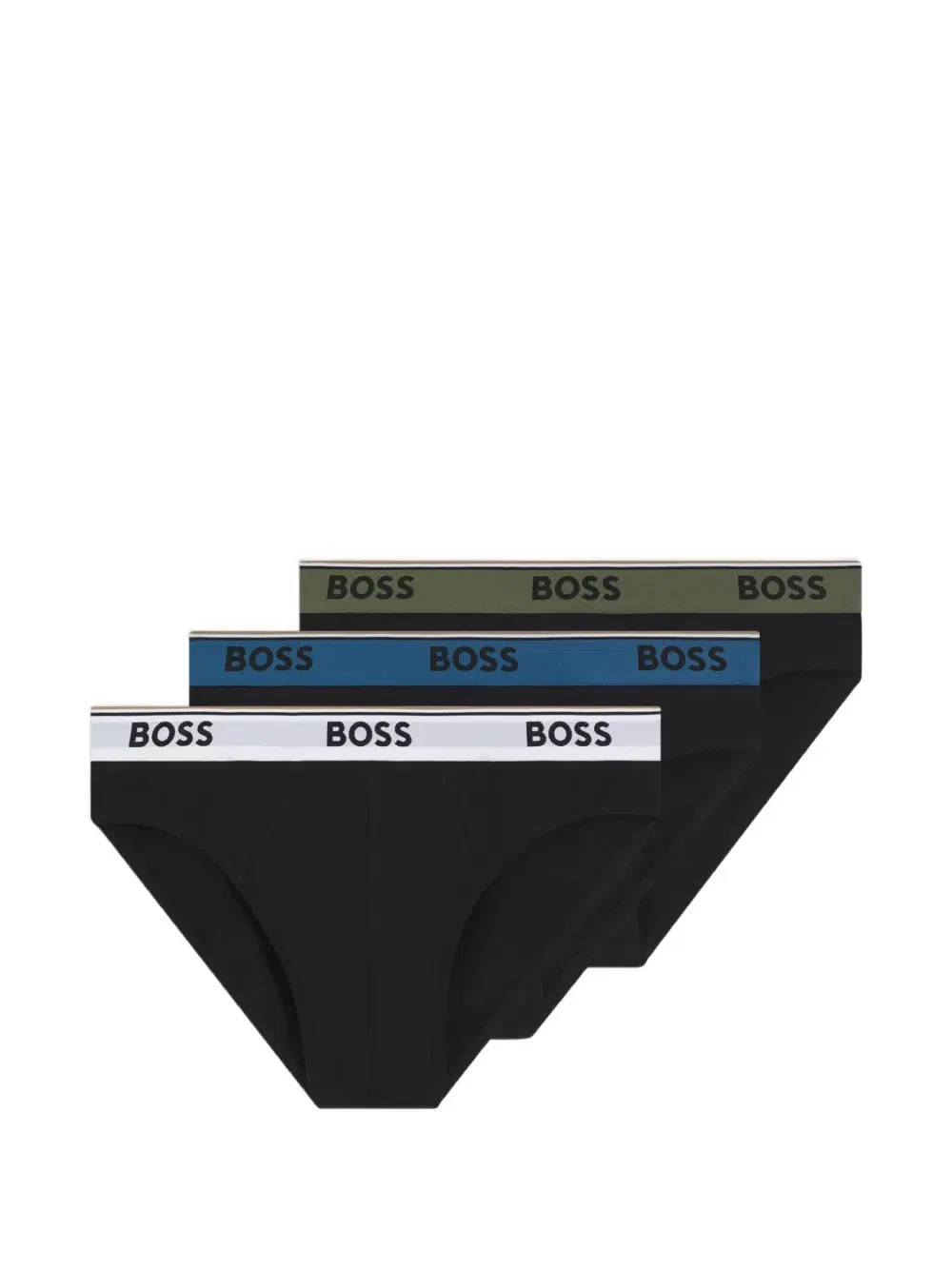 Трусы с логотипом на поясе (набор из трех штук) BOSS, черный