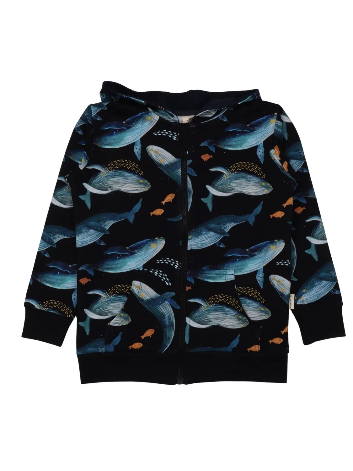 Толстовка на молнии Walkiddy Humpback Whales Sweat Jacket темно-синего цвета