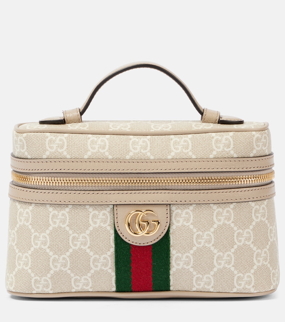 

Мини-сумка Ophidia через плечо с кожаными деталями Gucci, Be.Mys.Wh/Oatmea/Vrv