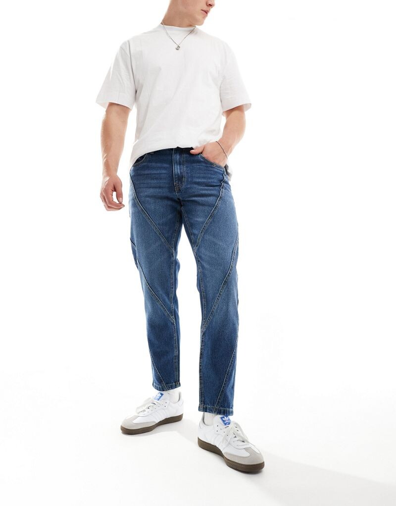 

ASOS DESIGN – синие классические джинсы с декоративными вставками