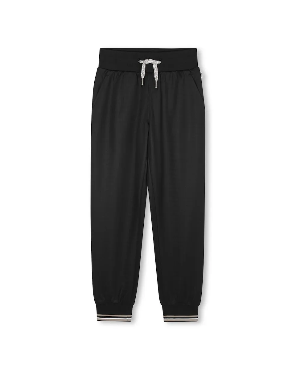 

Детские спортивные брюки с регулируемым шнурком, однотонные BOSS Kidswear, черный