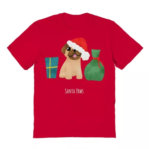 

Мужская футболка с новогодним принтом Santa Paws Licensed Character, красный