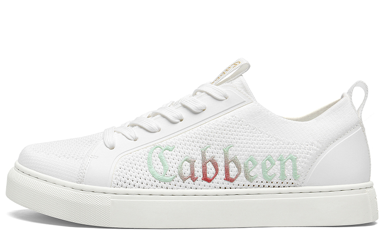 

Cabbeen Кроссовки для скейтбординга Flyknit Preppy, светящиеся в темноте, легкие и дышащие, белые, мужские