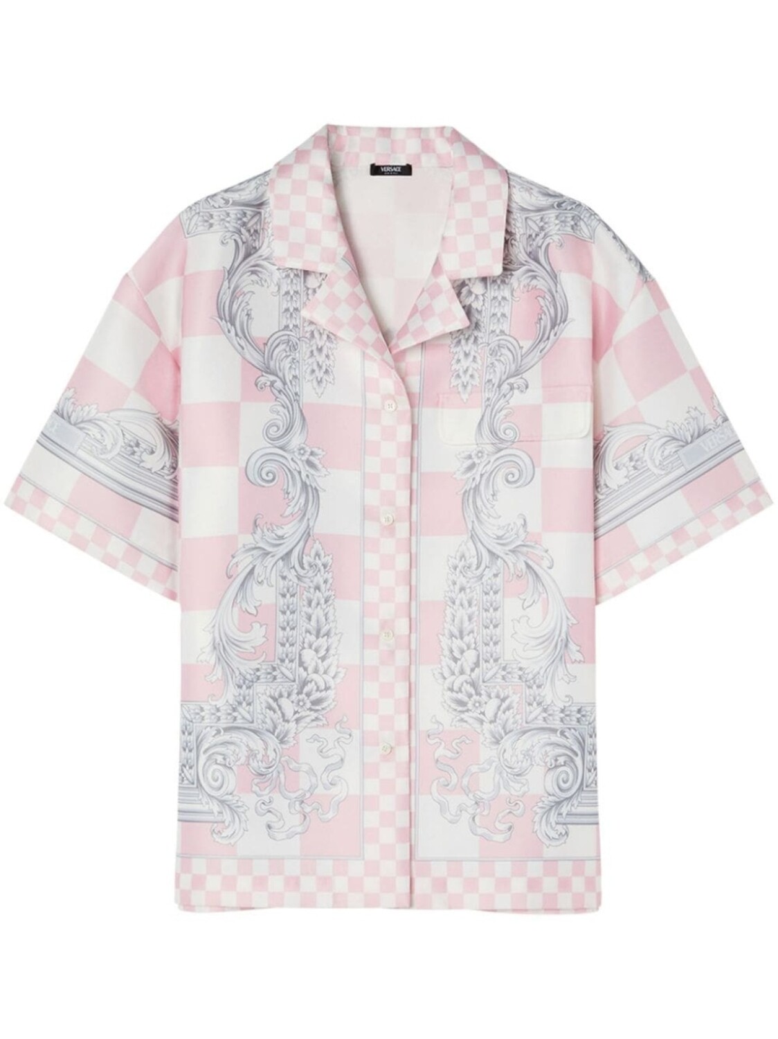 

Versace рубашка Barocco в клетку, розовый