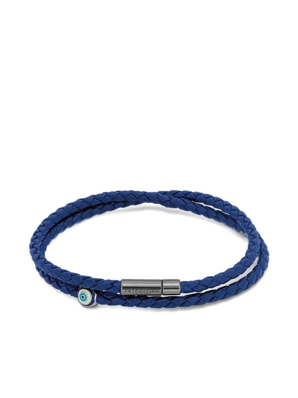 

Браслет из плетеной кожи с глазом-талисманом Tateossian, синий