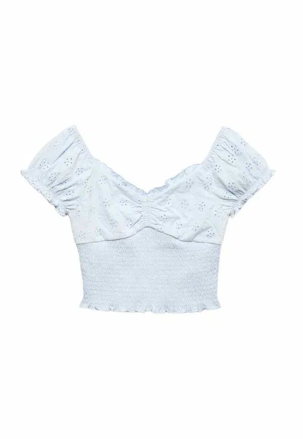Блуза с буфами Marks & Spencer, голубая