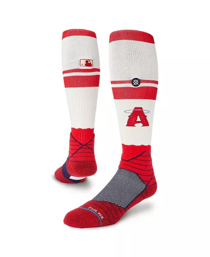 

Мужские красные носки Los Angeles Angels City Connect поверх икры Stance