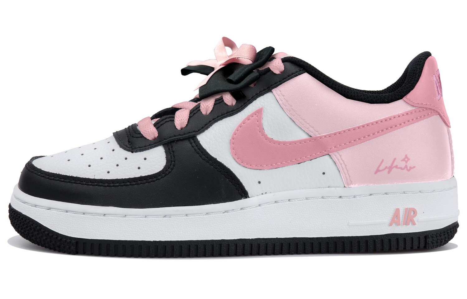 

Обувь для скейтбординга Air Force 1 для детей, начальная школа Nike, черный/розовый