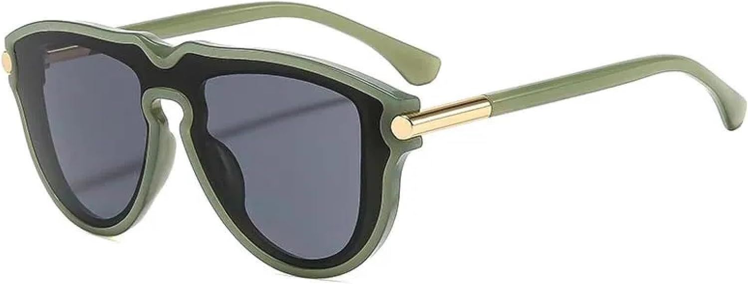 

Классические солнцезащитные очки в крупной оправе для женщин, винтажные, роскошные, мужские, в стиле панк, хип-хоп, популярные, с защитой от ультрафиолета UV400 TKKTLLT, Green-black