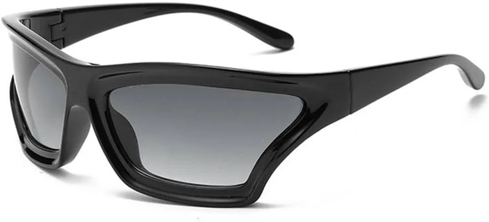 

Панк-солнцезащитные очки для женщин, роскошные солнцезащитные очки с защитой от УФ-излучения UV400, винтажные спортивные очки, SUN4440 Generic, C1blackdoublegray