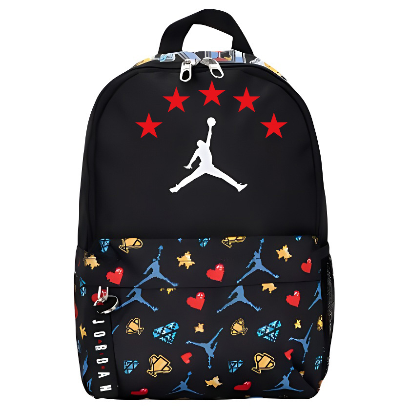 

Jordan Полиэстеровый рюкзак унисекс черный и разноцветный, Red Five-Pointed Star