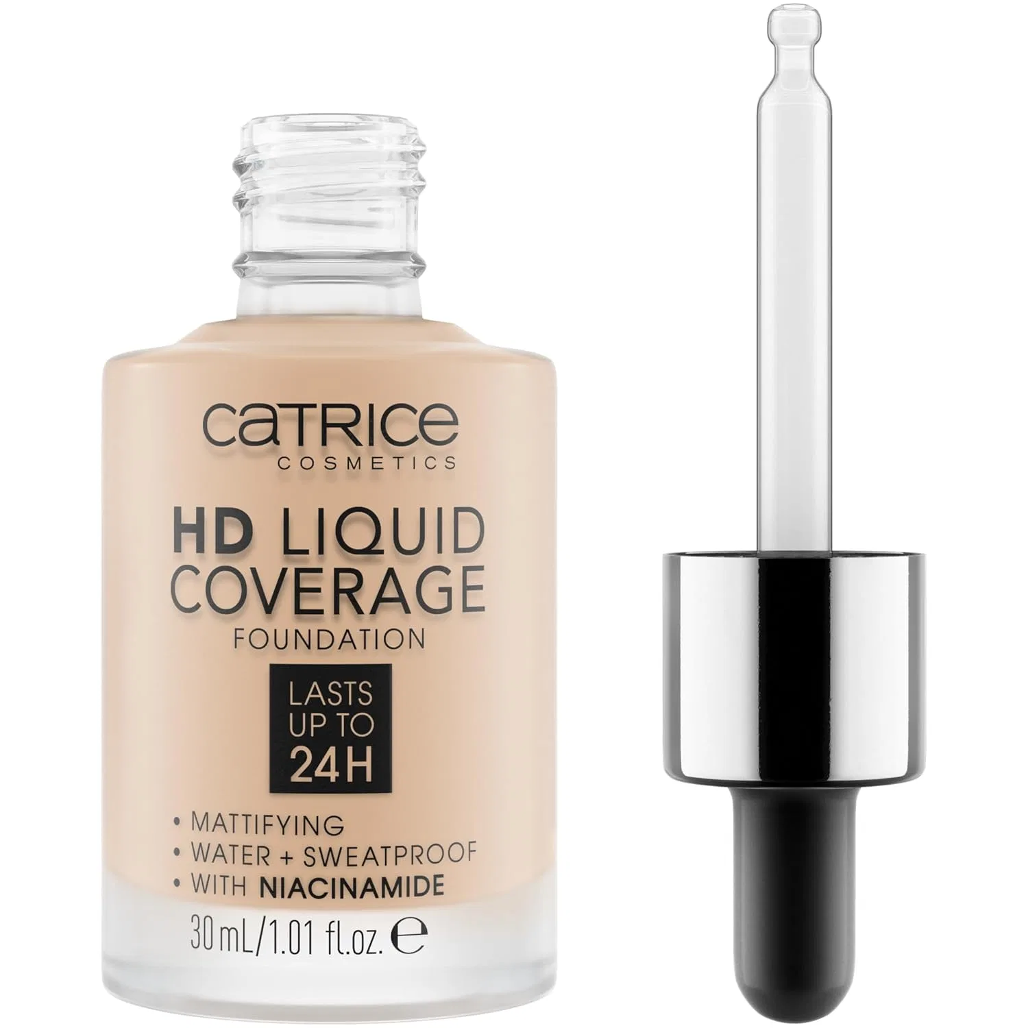 Тональный крем Catrice HD Liquid Coverage Foundation Catrice, 010 Light Beige — фото 2