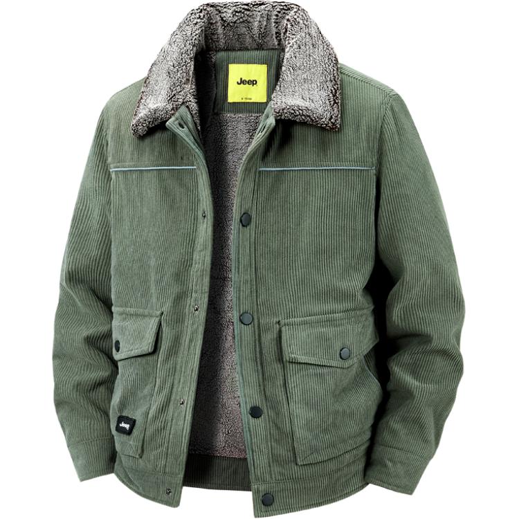 

Куртка Unisex Lapel Fleece lined Workwear Jeep, pea зеленый