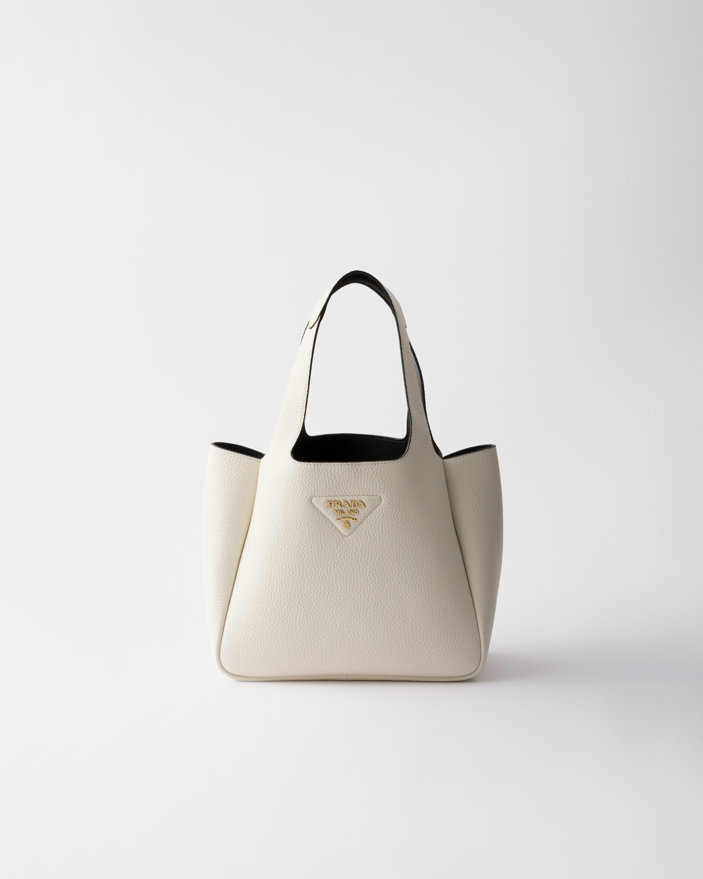 

Малая кожаная сумка-тоут Prada, белый