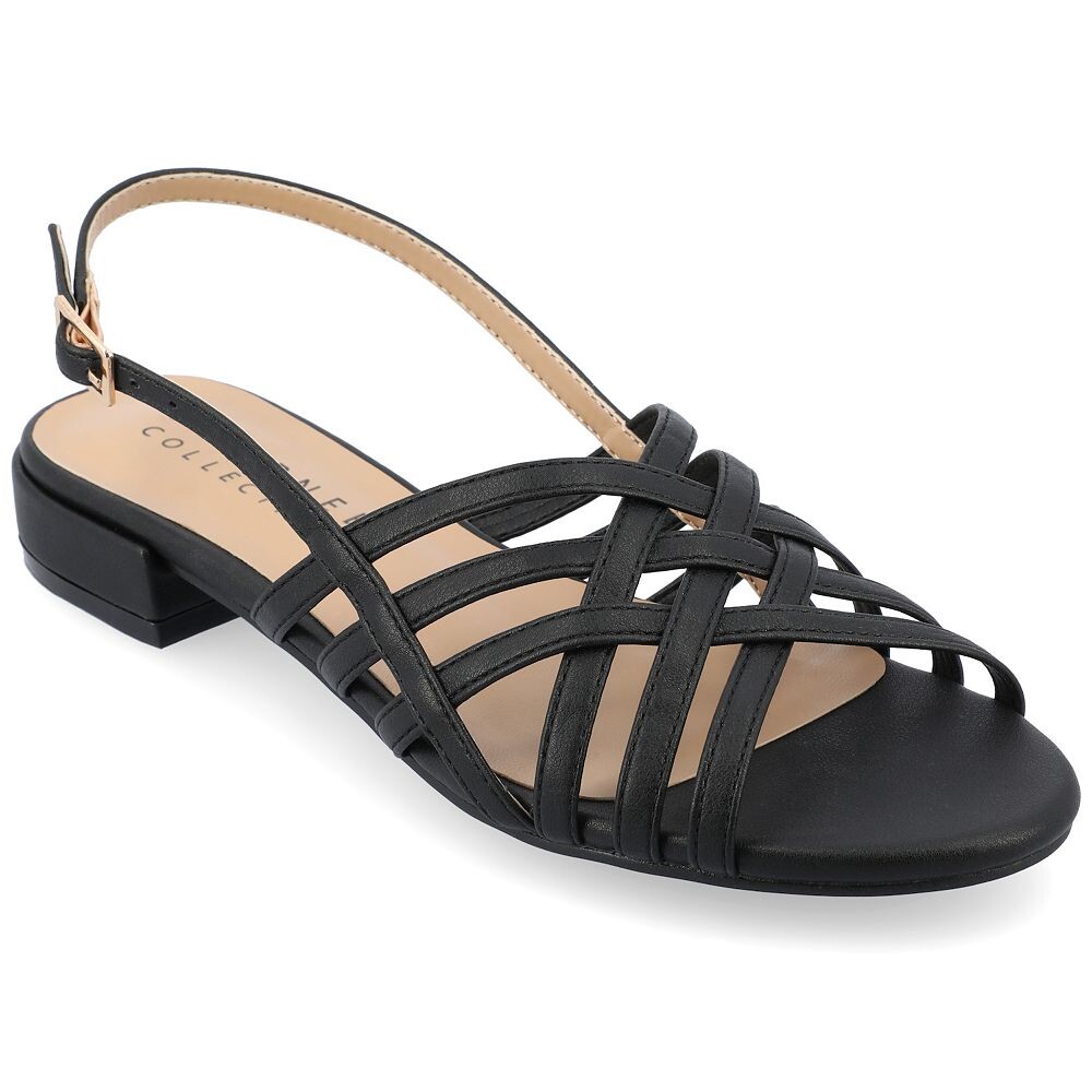 Женские плетеные сандалии из искусственной кожи Journee Collection Cassandra Tru Comfort Tru Comfort, черный