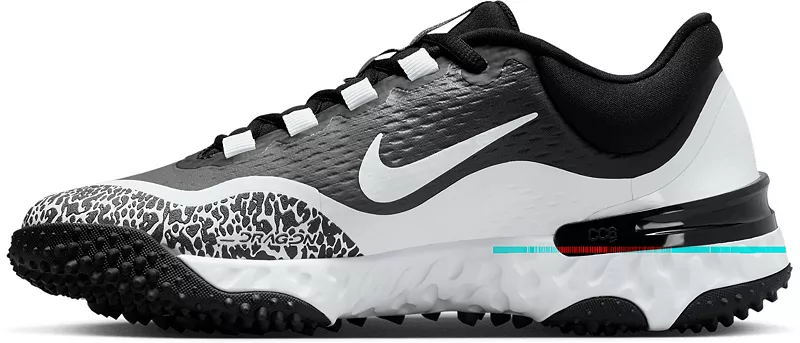 Женские кроссовки для софтбола для газона Nike Alpha Huarache Elite 4, черный/белый — фото 3