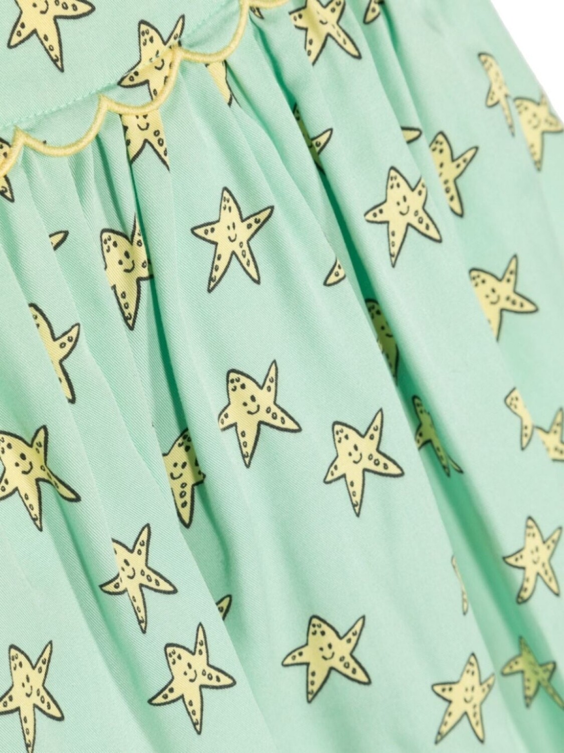 Stella McCartney Kids твиловая юбка с принтом, зеленый — фото 3