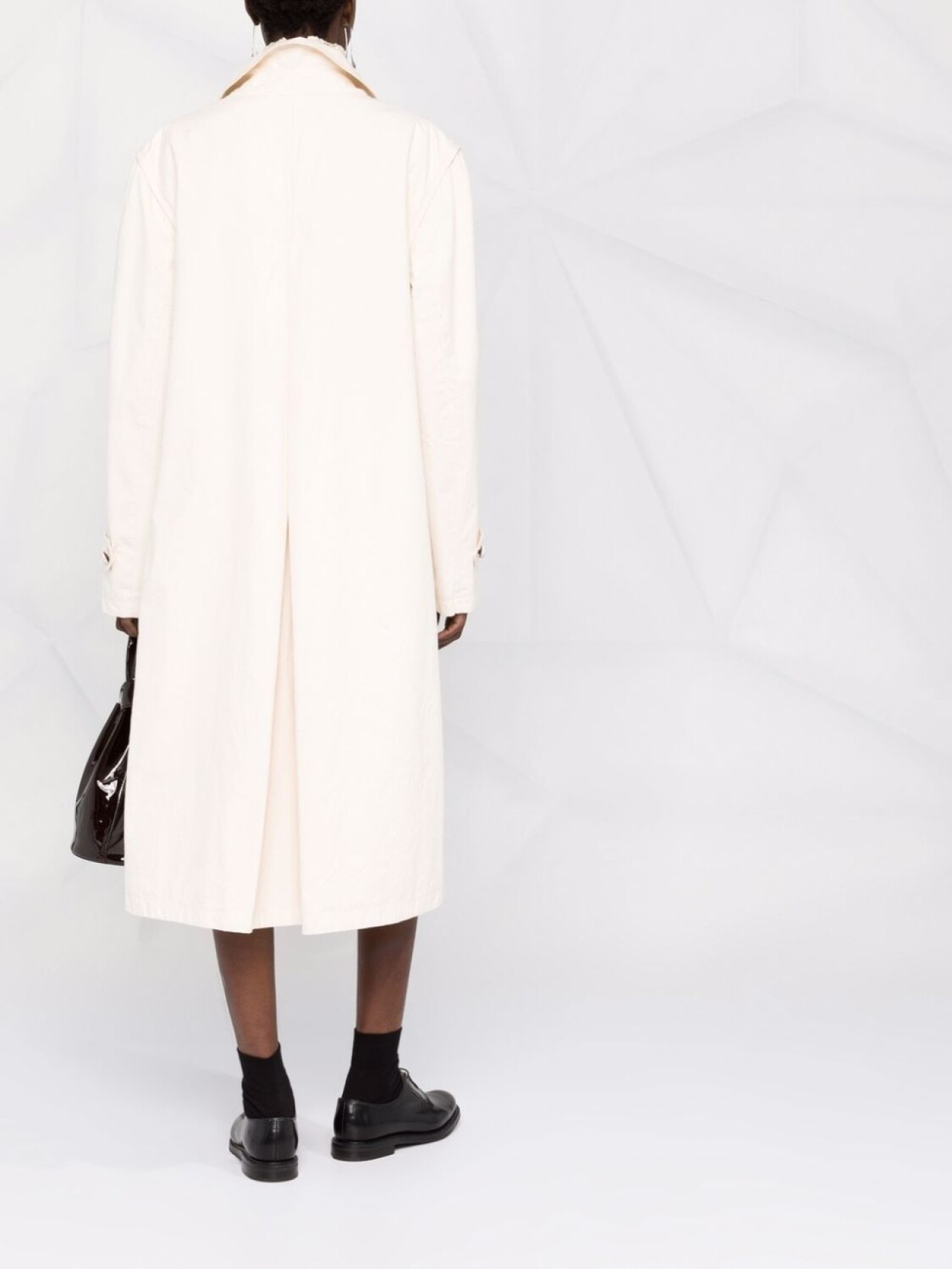 Maison Margiela однобортное пальто миди, нейтральный цвет — фото 4