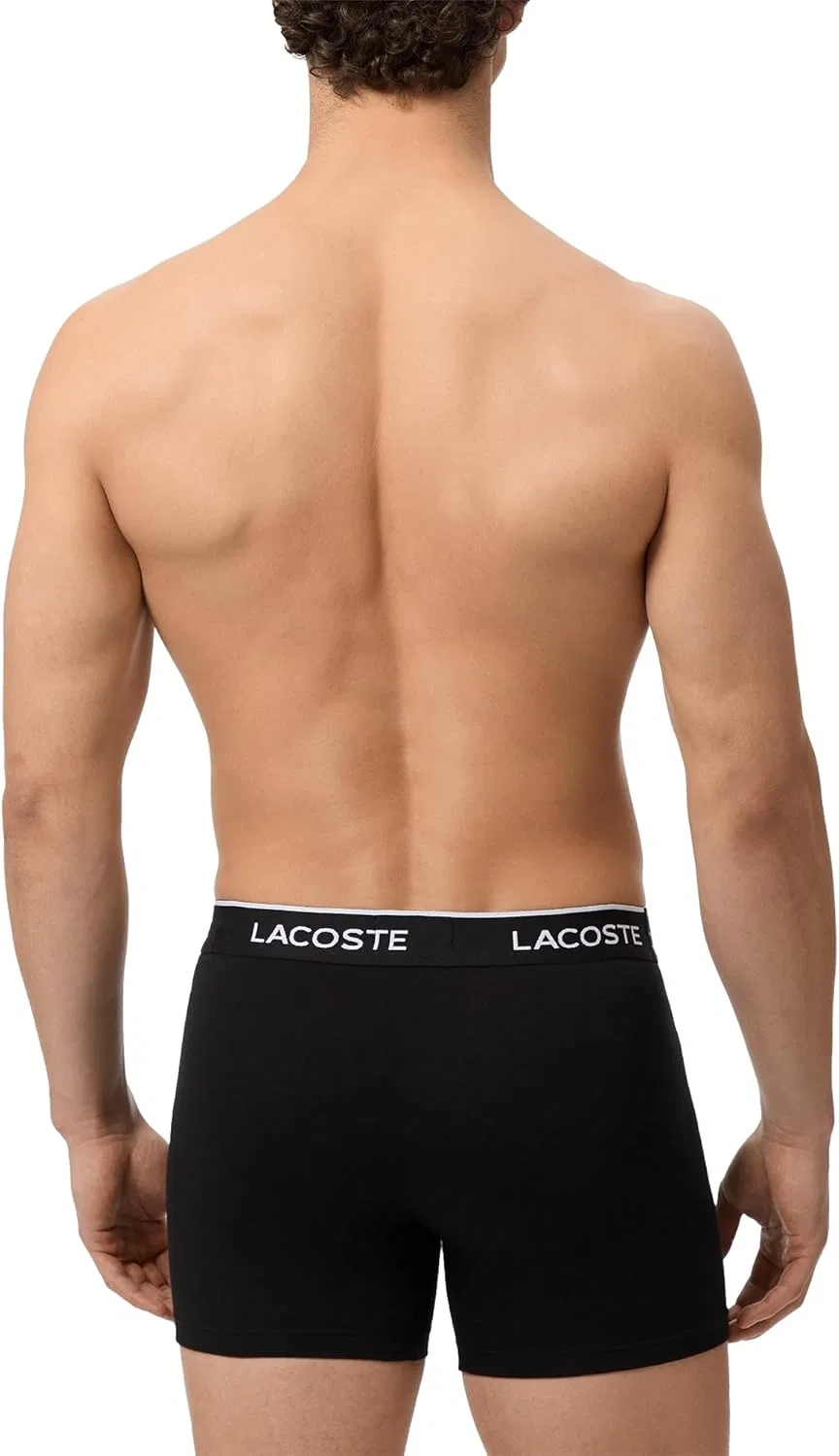 Боксеры Lacoste, хлопок с эластаном, черный — фото 3