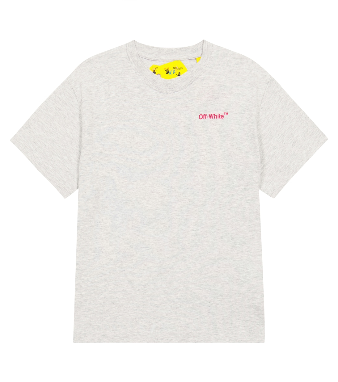 

Футболка из хлопкового джерси с напечатанным логотипом Off-White Kids, Grey Fuchsia