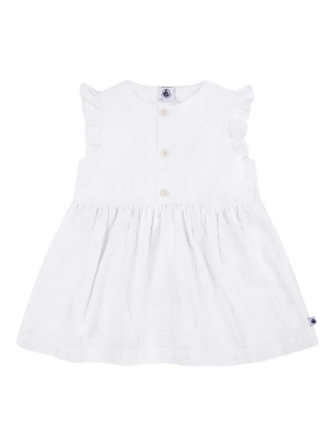 

Платье из хлопка без рукавов Petit Bateau, белый