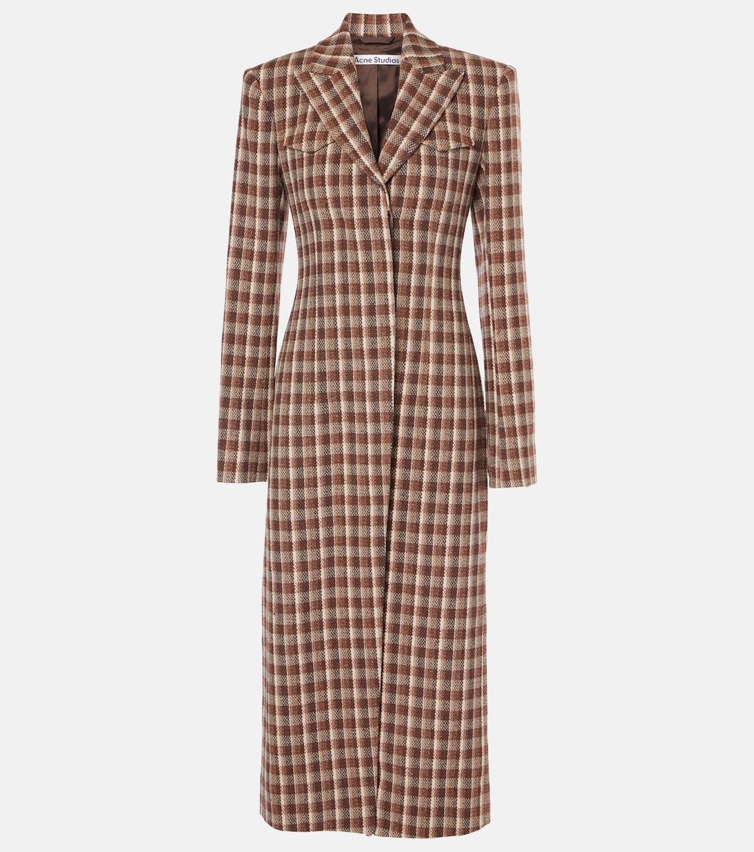 Однобортное пальто Acne Studios, Beige/Brown