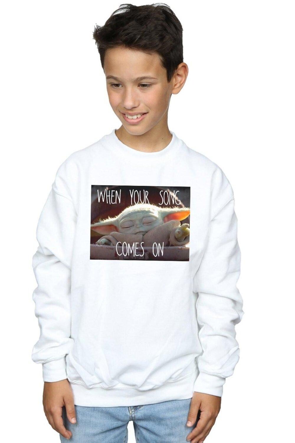 

Толстовка с мемом The Mandalorian The Child Song Star Wars, белый
