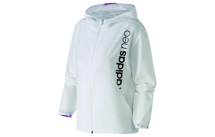 Adidas Neo Куртка женская белая с фиолетовым, White/Blessing Light Purple — фото 2