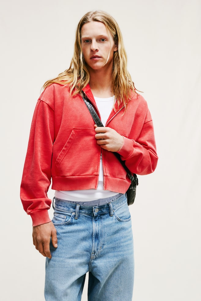 

Куртка-Толстовка оверсайз с застежкой-молнией H&M, красный