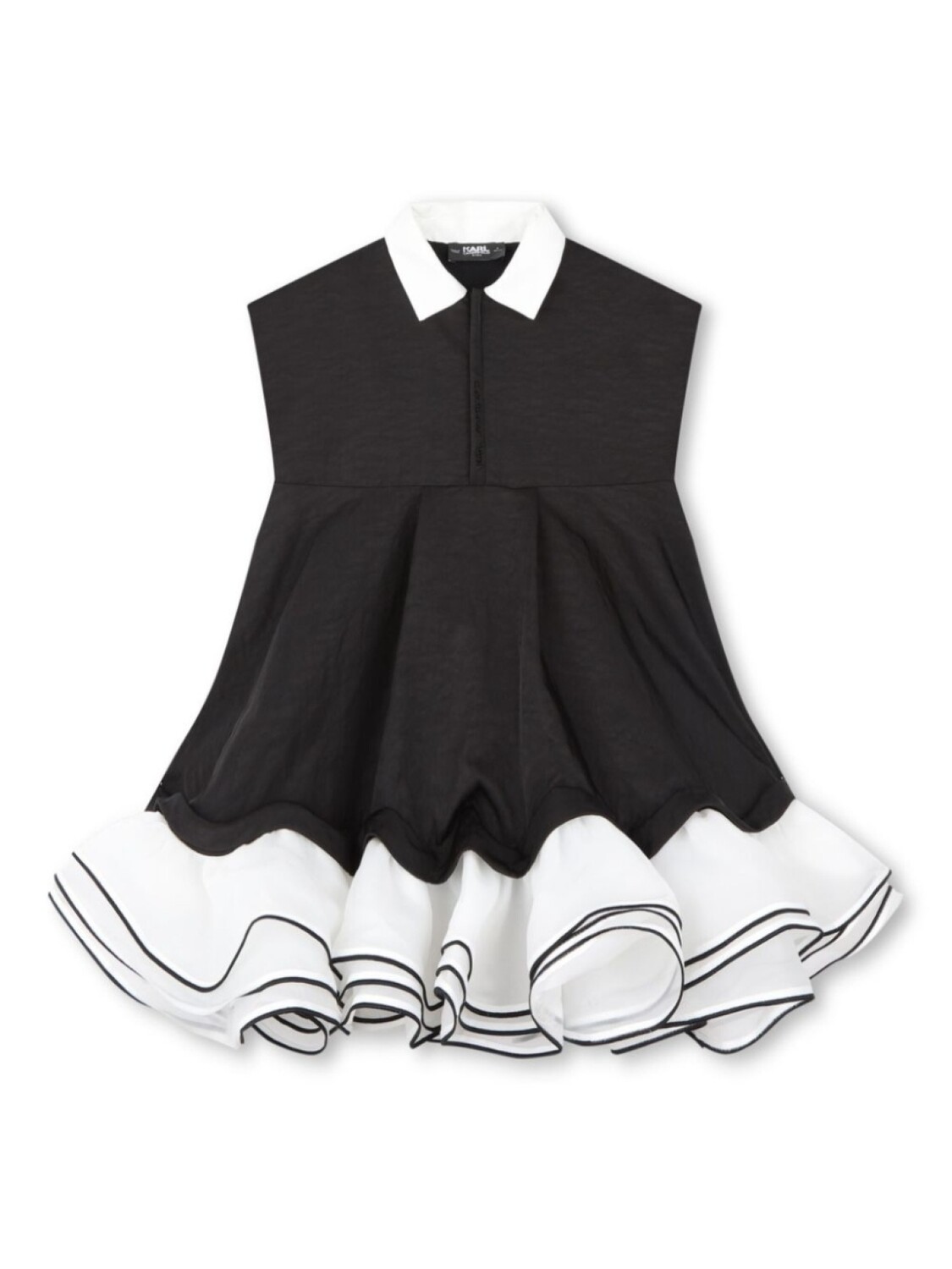 

Karl Lagerfeld Kids двухцветное платье с оборками, черный