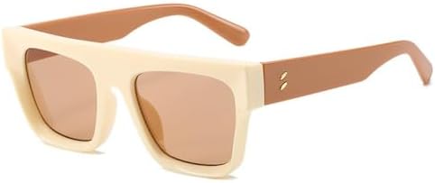 

Модные квадратные солнцезащитные очки для женщин, ретро, ​​мужские, трендовые, синие, фиолетовые, бежевые, солнцезащитные очки с защитой от УФ-излучения UV400 MTZJH, Beige