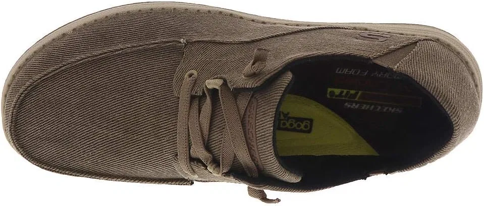 Мужские парусиновые мокасины без шнуровки Skechers Melson Raymon, Brown Canvas — фото 3