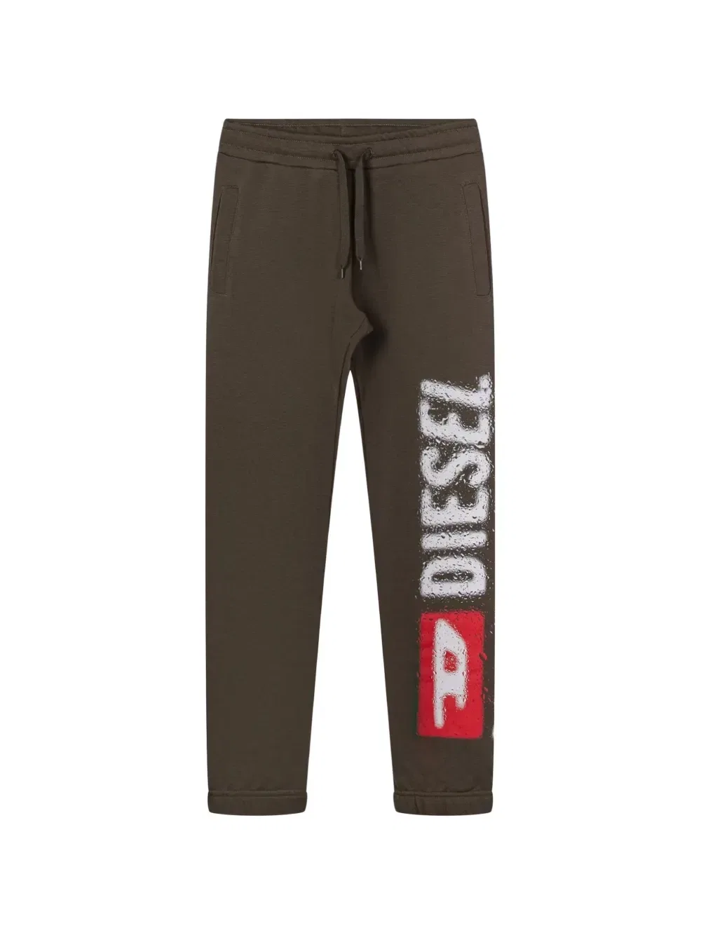 Спортивные брюки с принтом и завязками Diesel Kids, коричневый