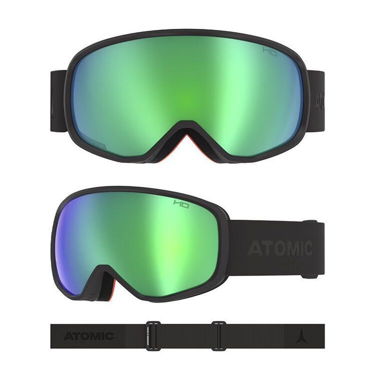 

Atomic Лыжные очки, новинка для мужчин и женщин, профессиональные защитные очки для горнолыжных курортов, серия REVENT со сферическими линзами, черные (зеленые) - Spherical Lens REVENT HD AN5