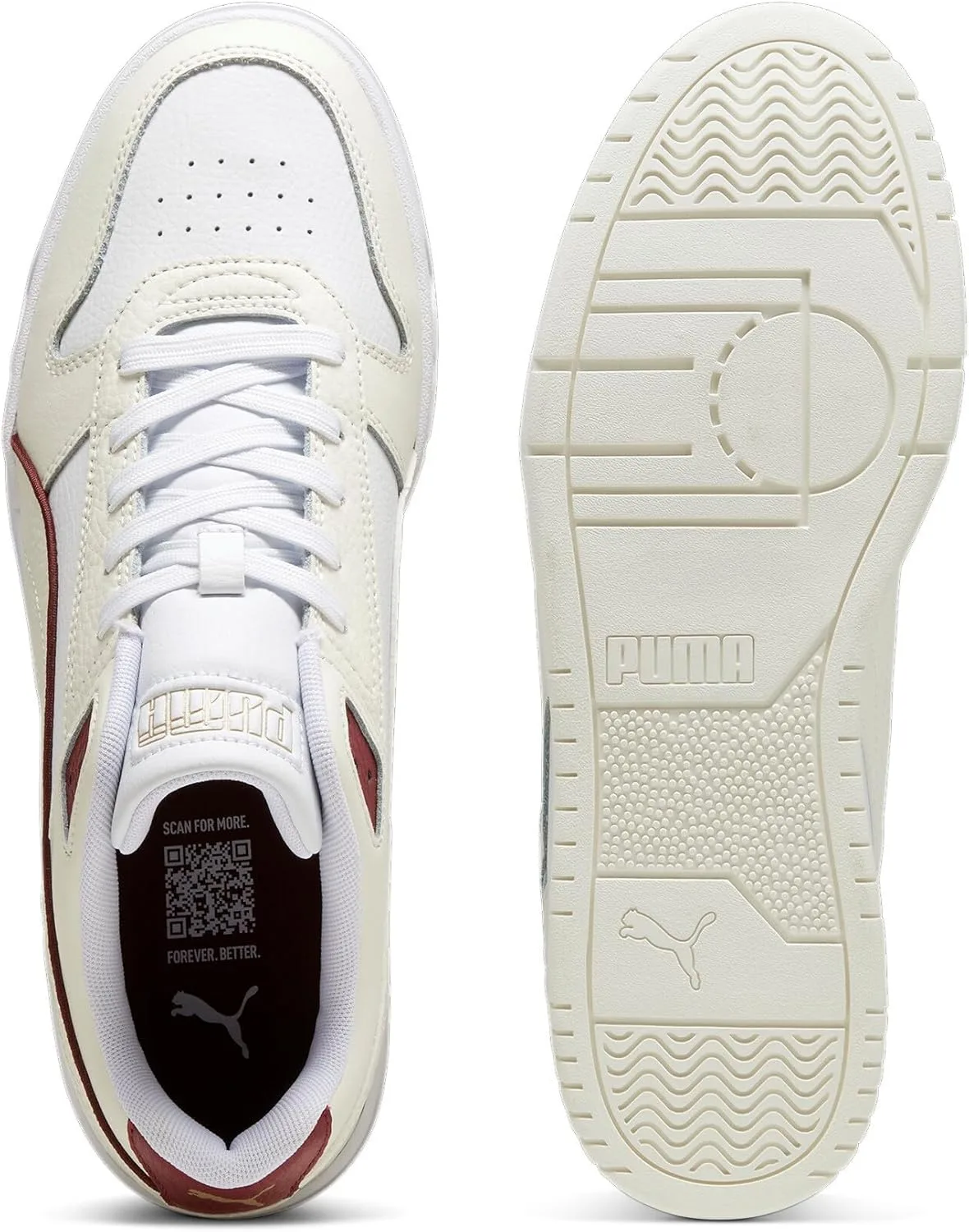 Кроссовки RBD Game Low Track Shoe Puma, белый/красный/золотой — фото 4