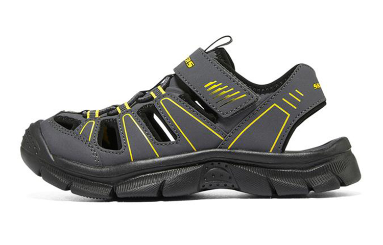 

Низкие детские сандалии серо-черные подростковые Skechers Kids