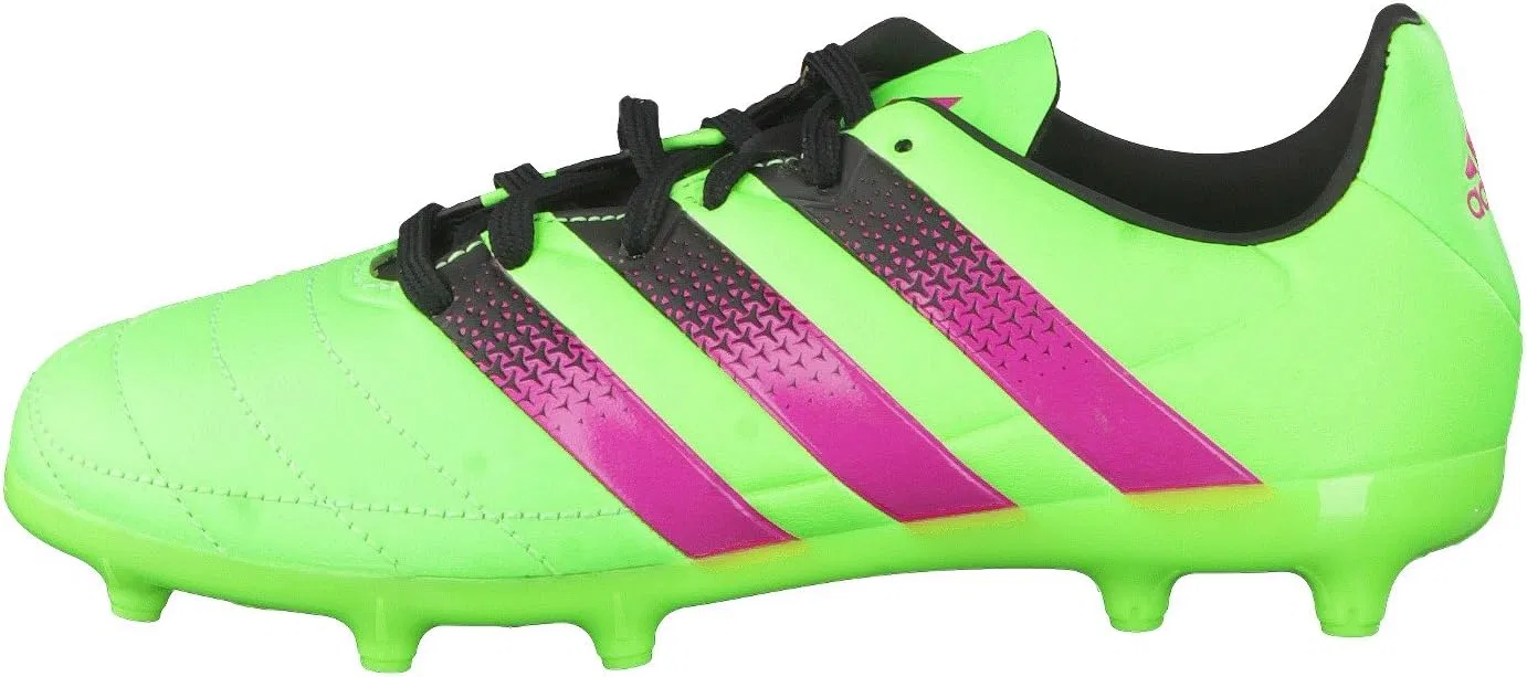 Детские кожаные кроссовки Adidas Ace 16.3 Fg/Ag J, Verde Versol Rosimp Negbas — фото 2