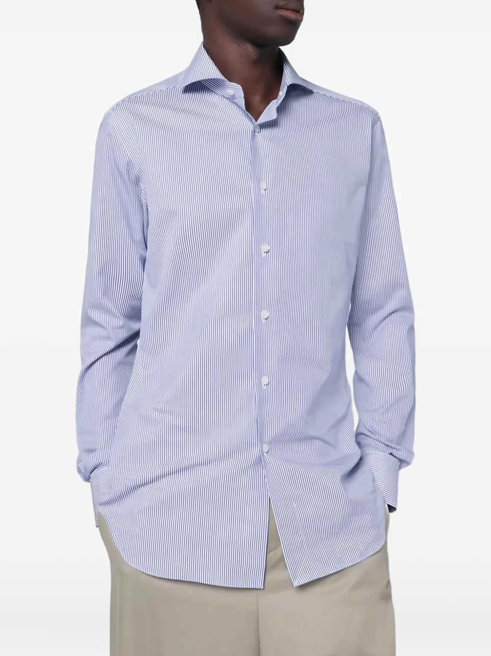 

Рубашка в полоску с длинными рукавами Xacus, синий