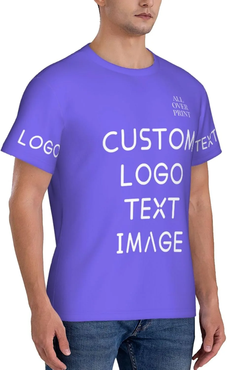 Футболка с полной запечаткой Custom T Shirts с логотипом — фото 4